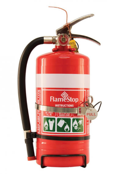 FlameStop- Stainless Steel Heavy Duty ABE Powder Type Portable Fire Extinguisher